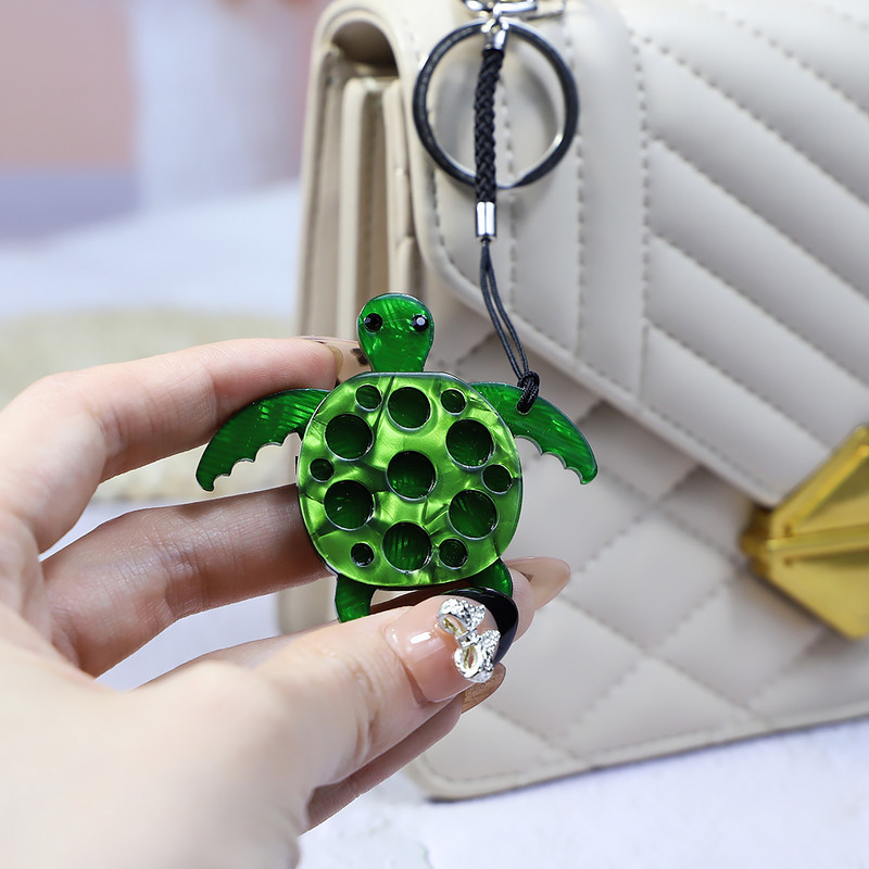 Nouă broască țestoasă cu animale vii, drăguț, cheie de mașină arcylic lucrată manual, accesorii pentru geanți pentru femei, bijuterii, cadouri, comerț cu ridicata