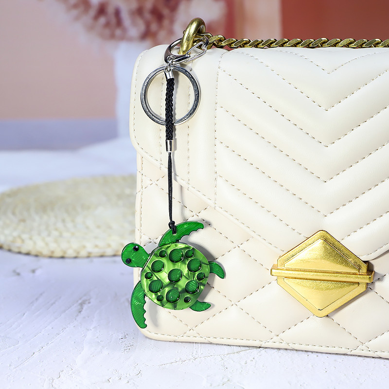 Nouă broască țestoasă cu animale vii, drăguț, cheie de mașină arcylic lucrată manual, accesorii pentru geanți pentru femei, bijuterii, cadouri, comerț cu ridicata