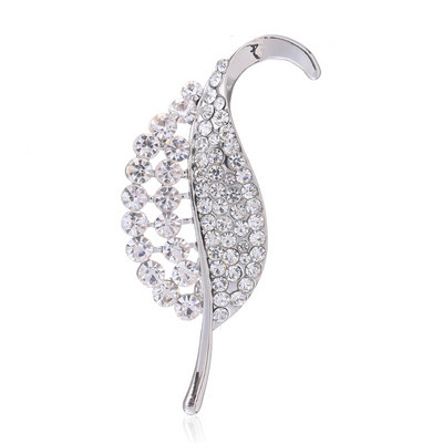 Xingyunday Broșă elegantă, nouă, trandafir auriu, cu frunze cu strasuri, pentru femei, bijuterii anuale pentru nuntă, lucrate manual