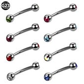 1PC G23 piercing colorat pentru sprâncene din titan Inele cu banane Geme duble Piercinguri pentru sprâncene cu mreană curbate Inele Bijuterii pentru corp 16g
