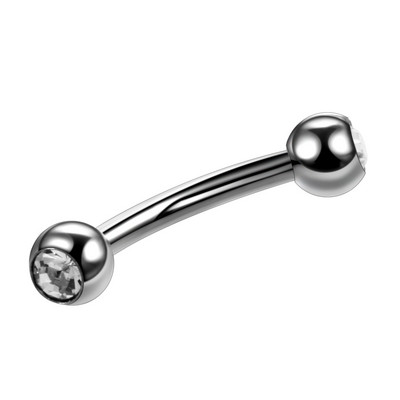 1PC G23 piercing colorat pentru sprâncene din titan Inele cu banane Geme duble Piercinguri pentru sprâncene cu mreană curbate Inele Bijuterii pentru corp 16g