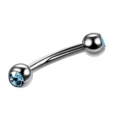 1PC G23 piercing colorat pentru sprâncene din titan Inele cu banane Geme duble Piercinguri pentru sprâncene cu mreană curbate Inele Bijuterii pentru corp 16g