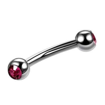 1PC G23 piercing colorat pentru sprâncene din titan Inele cu banane Geme duble Piercinguri pentru sprâncene cu mreană curbate Inele Bijuterii pentru corp 16g