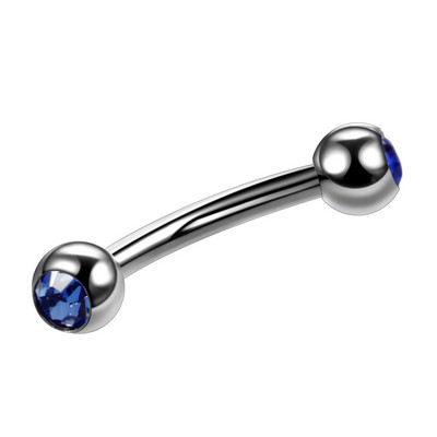 1PC G23 piercing colorat pentru sprâncene din titan Inele cu banane Geme duble Piercinguri pentru sprâncene cu mreană curbate Inele Bijuterii pentru corp 16g