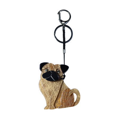 Brelocuri drăguțe din Arcylic lucrate manual, câine animal, breloc din oțel inoxidabil, lanț cheie pentru femei, fete, cadouri, accesorii de bijuterii