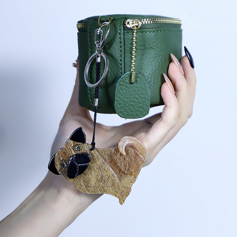 Brelocuri drăguțe din Arcylic lucrate manual, câine animal, breloc din oțel inoxidabil, lanț cheie pentru femei, fete, cadouri, accesorii de bijuterii