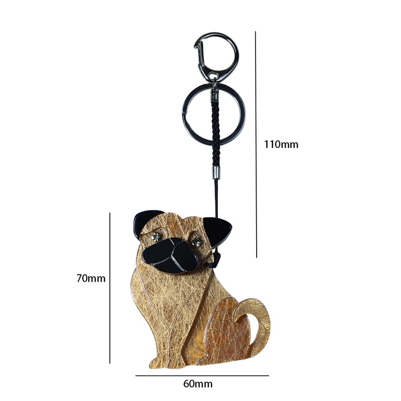 Brelocuri drăguțe din Arcylic lucrate manual, câine animal, breloc din oțel inoxidabil, lanț cheie pentru femei, fete, cadouri, accesorii de bijuterii