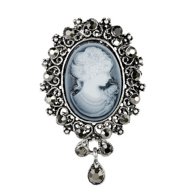 Vintage Gothic Rhinestone Crystal Cameo Beauty Head Καρφίτσες Γυναικείες Ανθοδέσμες Καρφίτσες Καρφίτσα Αντίκες Γαμήλια κοσμήματα