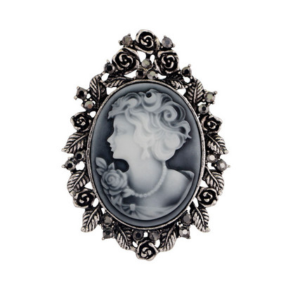 Vintage Gothic Rhinestone Crystal Cameo Beauty Head Καρφίτσες Γυναικείες Ανθοδέσμες Καρφίτσες Καρφίτσα Αντίκες Γαμήλια κοσμήματα