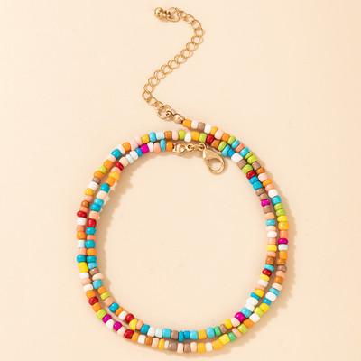 Tocona 4 buc/seturi Lanț pentru picioare boem, glezne cu margele colorate, ochi, pepene verde, piatră naturală, bijuterii de vară pentru femei 8369