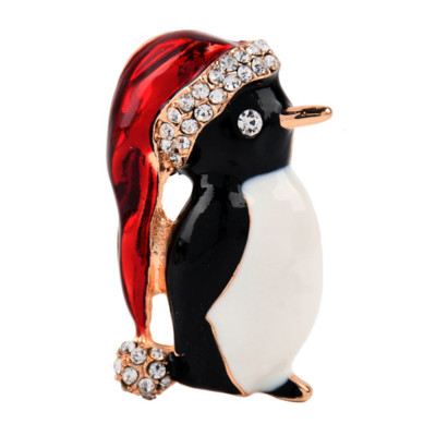 Kristály csepegtető olaj pingvin bross tű aranyos állat divat kis bross ékszer újév karácsonyi ajándék