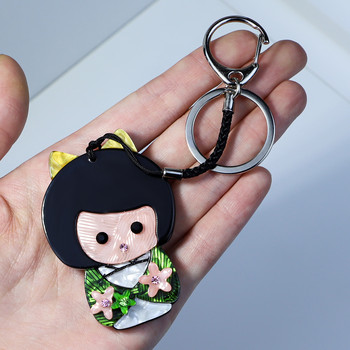 New Fashion Χειροποίητο Arcylic Keychain Human girl μενταγιόν από ανοξείδωτο ατσάλι Μπρελόκ Μπρελόκ για γυναίκες Παιδικά δώρα Χονδρική