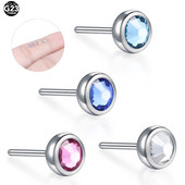 1PC titan CZ fără fir Push in inele labret piercing bijuterie de sus ureche cartilaj Helix piercing nară Stud bijuterii sexy pentru corp