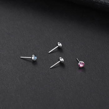 1PC Titanium CZ Threadless Push in Labret Rings Piercing Gem Горна част на ушния хрущял Helix Пиърсинг Ноздра Шпил Секси бижута за тяло