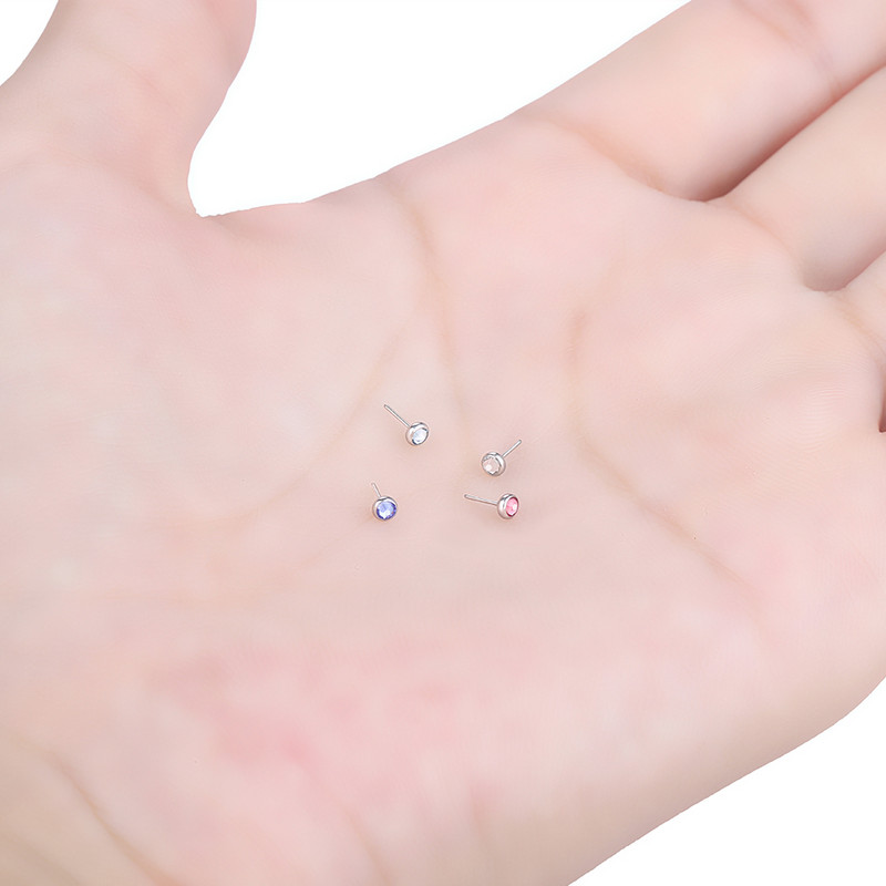 1PC titan CZ fără fir Push in inele labret piercing bijuterie de sus ureche cartilaj Helix piercing nară Stud bijuterii sexy pentru corp