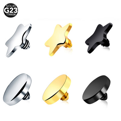 3 buc/lot G23 Titan Micro Dermal Anchor Top 4mm Round&Star Skin Diver Implants Jeweled Sexy Dermal Piercing Bijuterii pentru corp