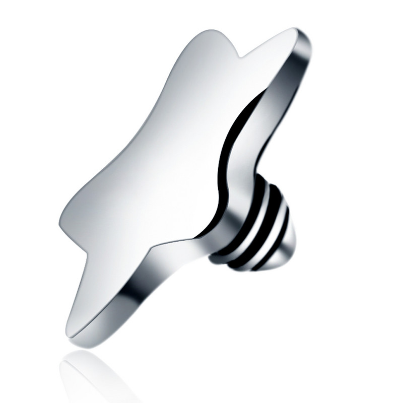 3db/tétel G23 Titanium Micro Dermal Anchor Top 4mm Round&Star Skin Diver Implantátumok Ékszerekkel díszített szexi dermális piercing testékszerek