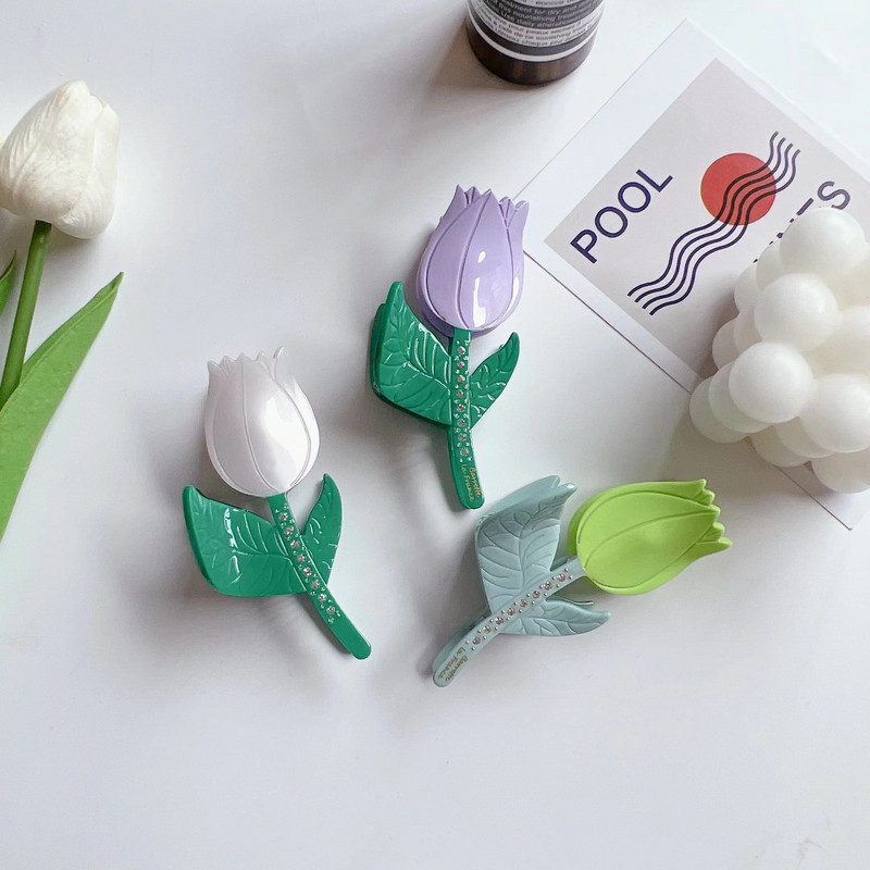 Noua tendință floare neregulată cu acid acetic, îmbinare cu stras, culori contrastante, gheare de păr, moda coreeană, agrafă de păr lalele pentru femei