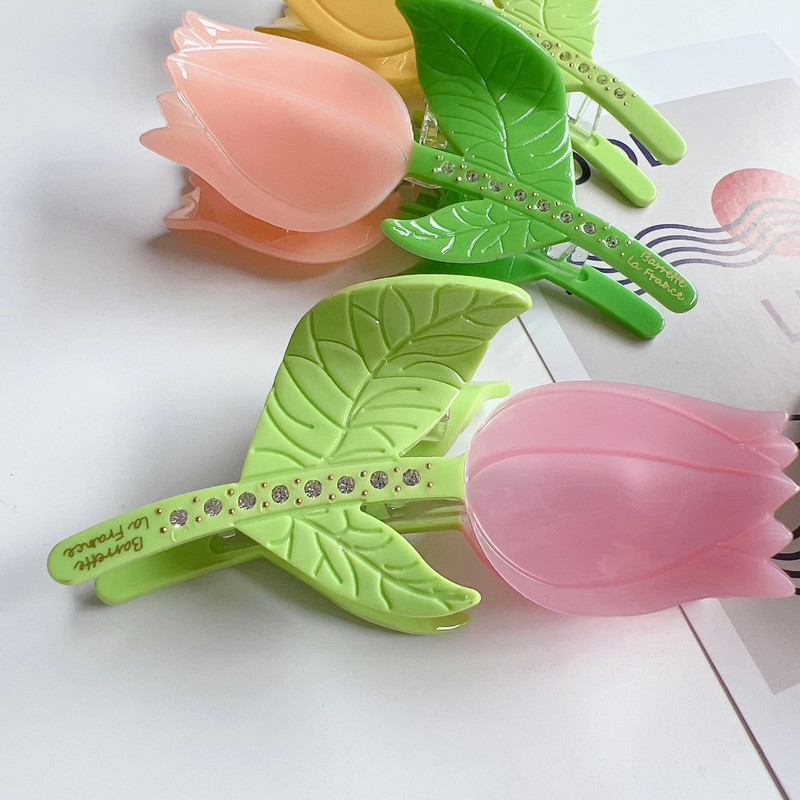 Noua tendință floare neregulată cu acid acetic, îmbinare cu stras, culori contrastante, gheare de păr, moda coreeană, agrafă de păr lalele pentru femei