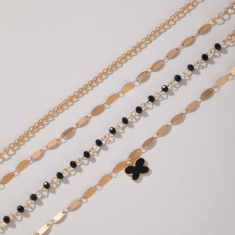 Tocona Boemia Shell Cu margele glezne pentru femei bărbați frânghie neagră stea fluture picior lanț bijuterii reglabile pentru femei bărbați