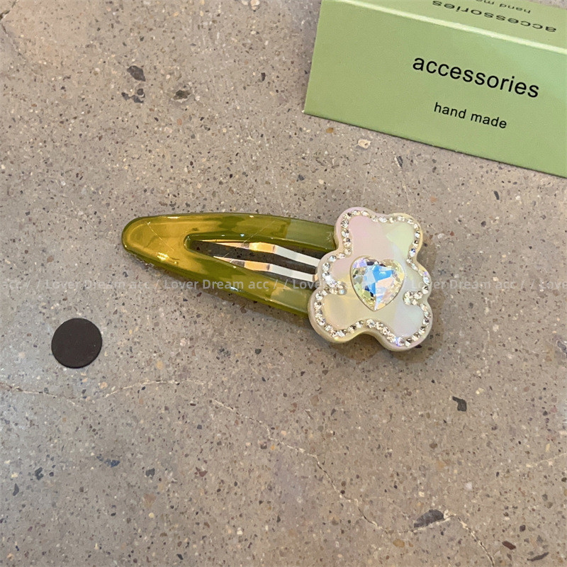 1 buc acetat colorat urs BB agrafă de păr dulce dragut breton lateral clemă dragoste strasuri accesorii de păr pentru femei