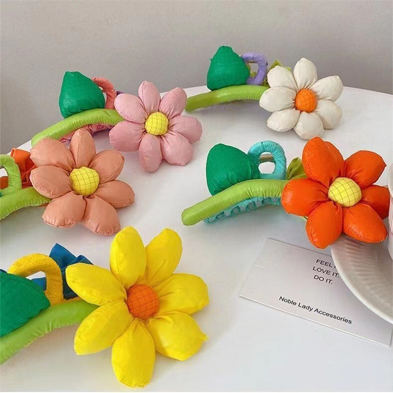 Noua fată de vară dulce burete floare clemă pentru coadă de cal agrafă de păr desen animat cu gheare de păr cadou pentru petrecerea de aniversare