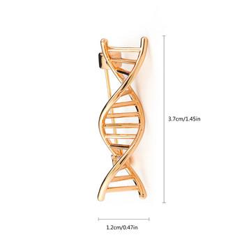 Харонг Емайл ДНК Двойна спирала Брошка Медицинска биология Мода Бижута Значка за ревер Игли Медицинска сестра Доктор Златен цвят Униформа Игла Подарък