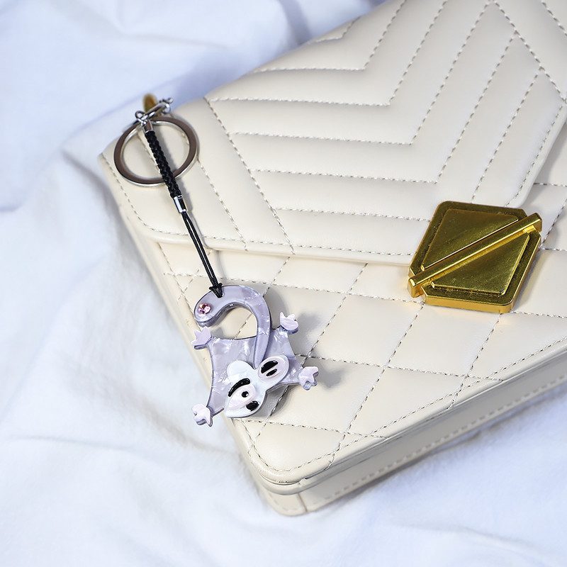 Breloc arcylic lucrat manual Animal veveriță zburătoare breloc din oțel inoxidabil breloc pentru femei, fete, cadouri, accesorii de bijuterii