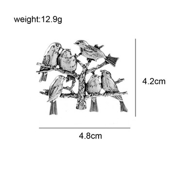 CINDY XIANG Сладки 6 брошки за птици и клони за жени