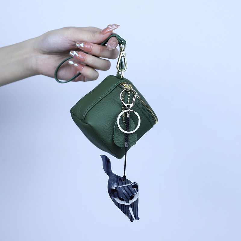 Încântător breloc arcylic lucrat manual, pisică animală, breloc cheie din oțel inoxidabil, lanț cheie pentru femei, fete, cadouri, accesorii de bijuterii lucrate manual