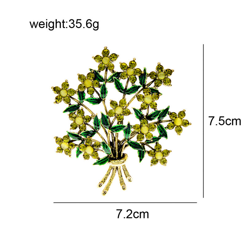 CINDY XIANG Broșe cu flori mari cu stras pentru femei 2 culori disponibile Bijuterii de modă Design de primăvară Accesorii pentru pulover