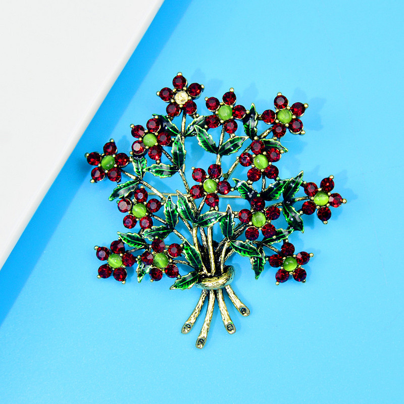 CINDY XIANG Broșe cu flori mari cu stras pentru femei 2 culori disponibile Bijuterii de modă Design de primăvară Accesorii pentru pulover