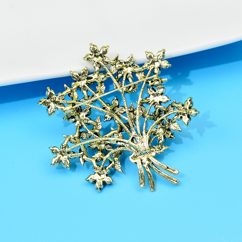 CINDY XIANG Broșe cu flori mari cu stras pentru femei 2 culori disponibile Bijuterii de modă Design de primăvară Accesorii pentru pulover