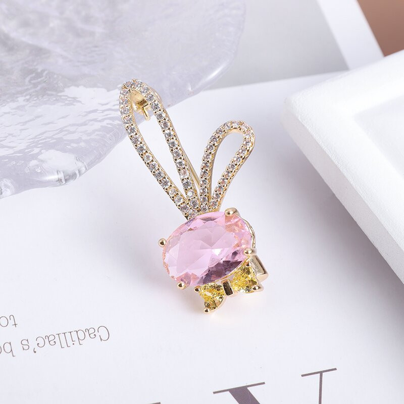 La modă rafinat drăguț strălucitor arc zircon iepure broșă farmec accesorii de îmbrăcăminte pentru doamne bijuterii pentru copii cadouri
