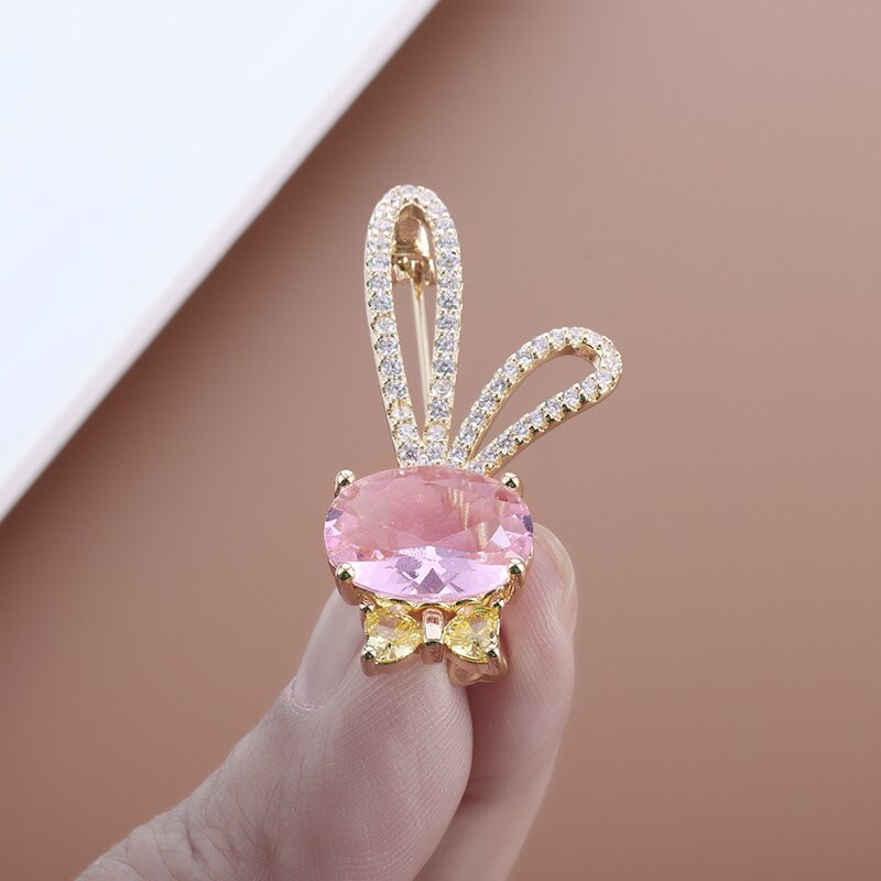 La modă rafinat drăguț strălucitor arc zircon iepure broșă farmec accesorii de îmbrăcăminte pentru doamne bijuterii pentru copii cadouri