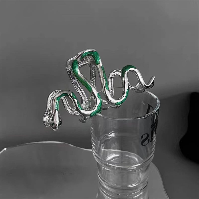 Agrafă de păr curbată în formă de șarpe de dimensiune mare New Trend Punk Hip Hop Metal Gheara de păr cu prindere puternică Accesorii de păr pentru femei