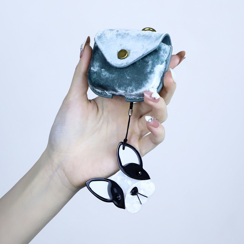 Breloc pentru câine cu farmec arcylic de modă, drăguț cu pandantiv cu animale, suport pentru chei din oțel inoxidabil, cadou pentru bărbați, femei, accesorii