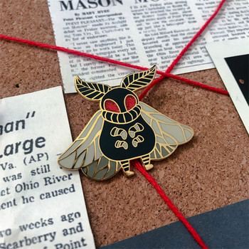 Карикатура Mothman Glitter Hard Enamel Pin Badge insect molth Brooch Направи си сам раница яка ревер игли бижута брошка парти подарък