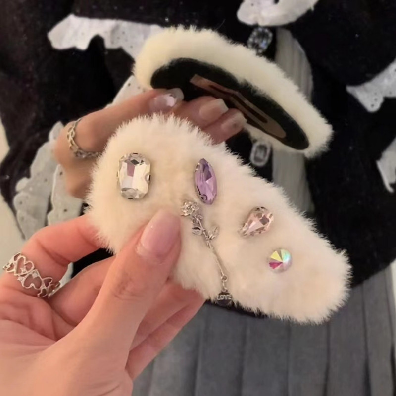 Moda coreeană High-end cu strasuri Love Rose Agrafă BB pentru fetiță, zircon, cleme de păr, accesorii de păr pentru femei