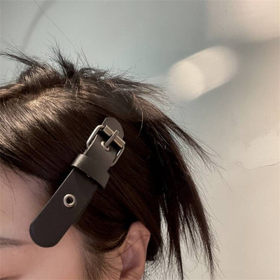 Agrafă de păr cu pandantiv în cruce cu nit gotic pentru fete, din piele, din metal, decorație cu inimă, agrafe, bijuterii Harajuku Y2K