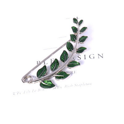 Moda frunze verzi broșe la modă pentru femeie emailat ace de rever pulover șal eșarfă cataramă cardigan haină rochie accesorii femei