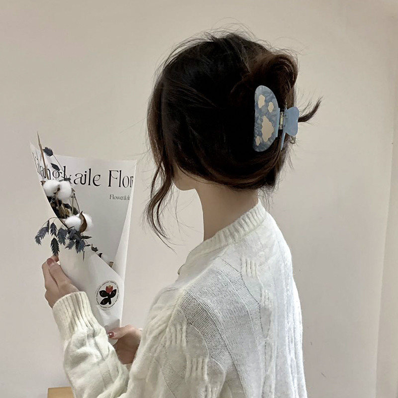 Ins Cartoon Clouds Lightning Blue Bride de păr Gheare de păr din acetat geometric drăguț pentru femei Accesorii de păr la modă