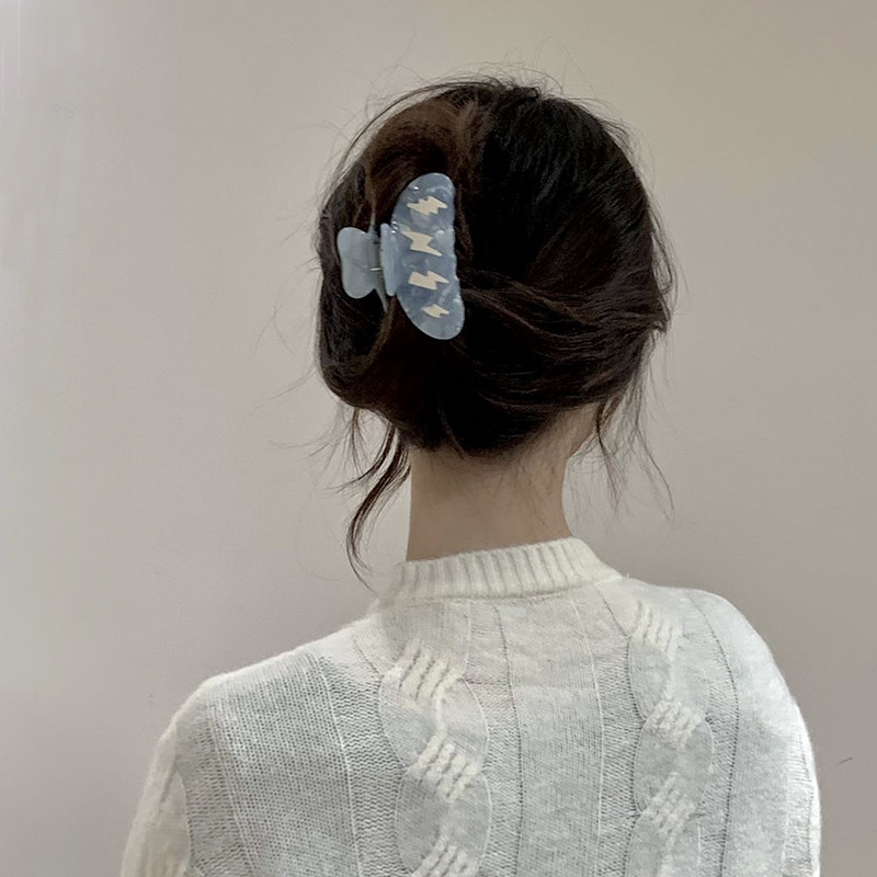 Ins Cartoon Clouds Lightning Blue Bride de păr Gheare de păr din acetat geometric drăguț pentru femei Accesorii de păr la modă