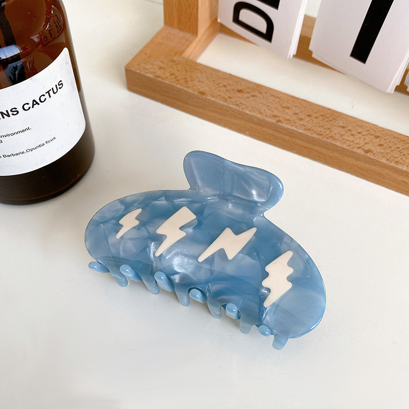 Ins Cartoon Clouds Lightning Blue Bride de păr Gheare de păr din acetat geometric drăguț pentru femei Accesorii de păr la modă