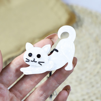 Χειροποίητο Αρκυλικό Μπρελόκ Χαριτωμένο Ζώο Λευκή Γάτα Μπρελόκ από ανοξείδωτο ατσάλι Μπρελόκ για γυναίκες Δώρα για κορίτσια Αξεσουάρ κοσμημάτων
