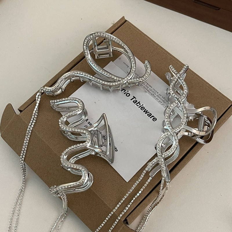 Moda coreeană geometrică ciucuri Flash Drill clema de păr Cool Girl stras strălucitor gheare de păr ac de păr Accesorii de păr pentru femei