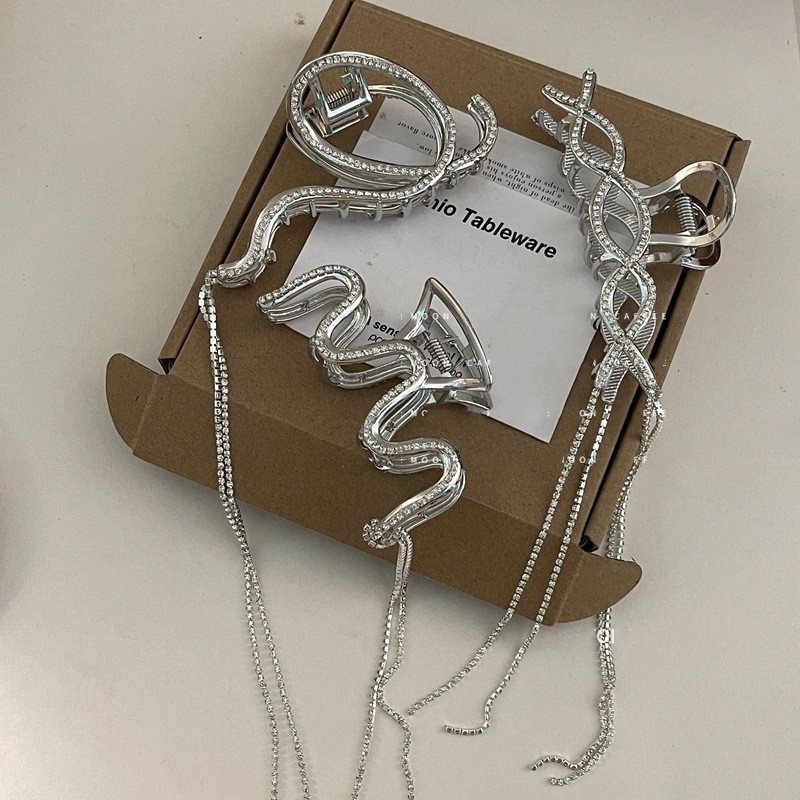 Moda coreeană geometrică ciucuri Flash Drill clema de păr Cool Girl stras strălucitor gheare de păr ac de păr Accesorii de păr pentru femei