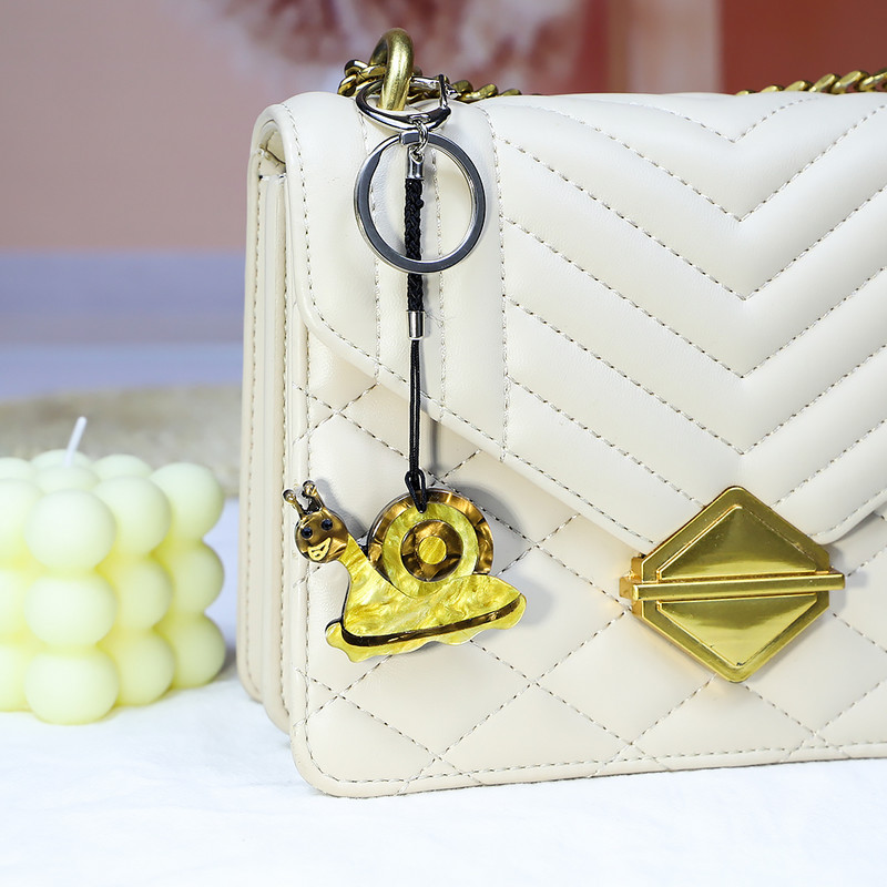 Нов ярък ключодържател с животни, ръчно изработени Arcylic, сладки охлюви, ключ за кола, дамска чанта, аксесоари, бижута, подаръци, търговия на едро