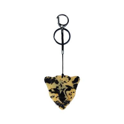 Breloc arcylic lucrat manual Animal leopard Breloc cheie din oțel inoxidabil pentru femei, fete, cadouri, accesorii de bijuterii