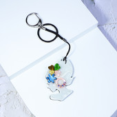 Breloc arcylic lucrat manual viu, avatar de femeie, breloc de chei din oțel inoxidabil, pentru femei, fete, cadouri, accesorii de bijuterii